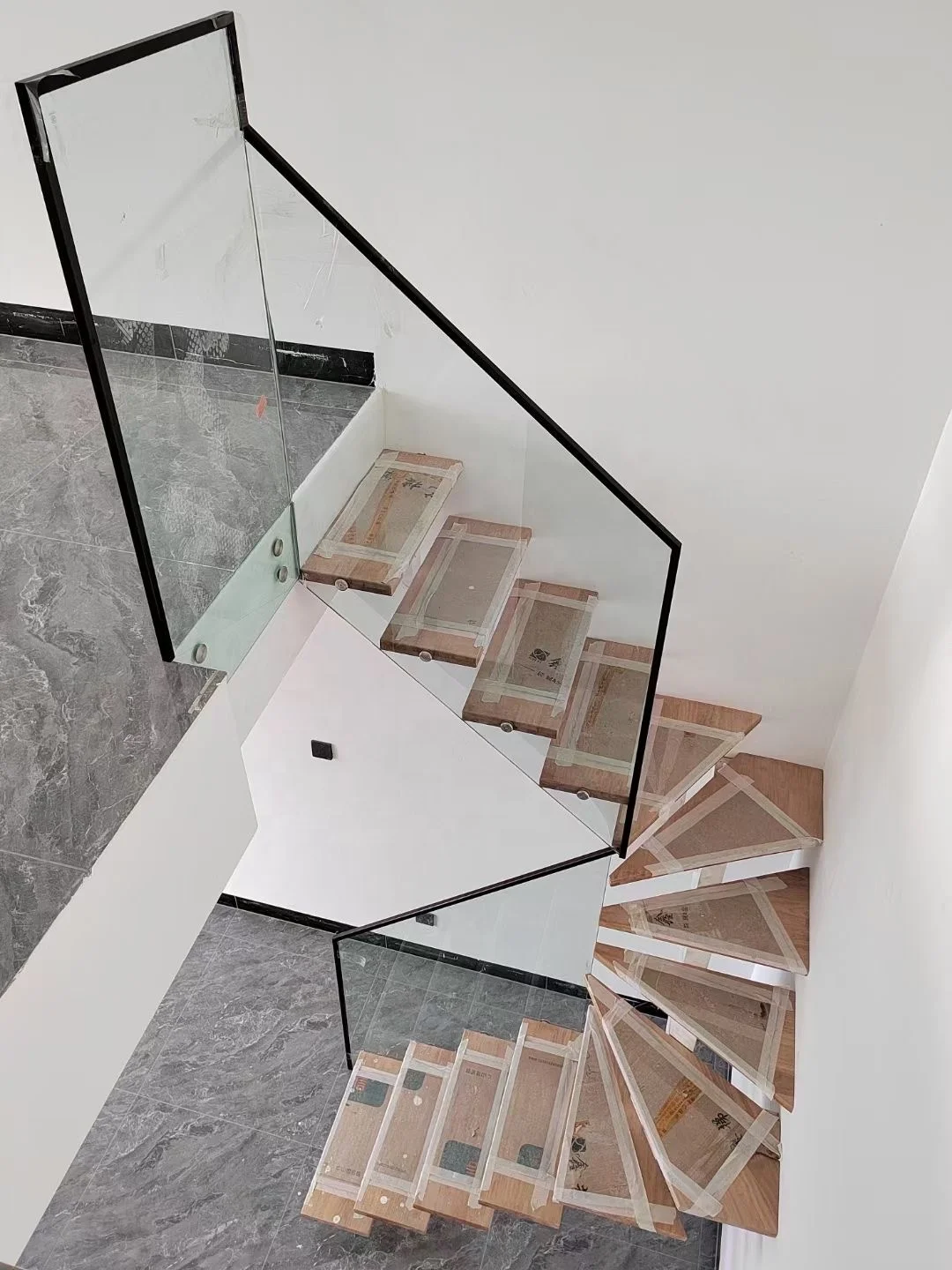 Glass slot handrail Professional plastic wood color PVC square handrail, low price