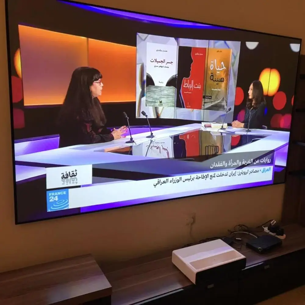 Домашний кинотеатр 100 дюйма, 4k, ультракороткофокусный домашний кинотеатр с кристальным окружающим светом, отклоняющий экран ust alr для лазерного проектора Xiaomi Mijia ust