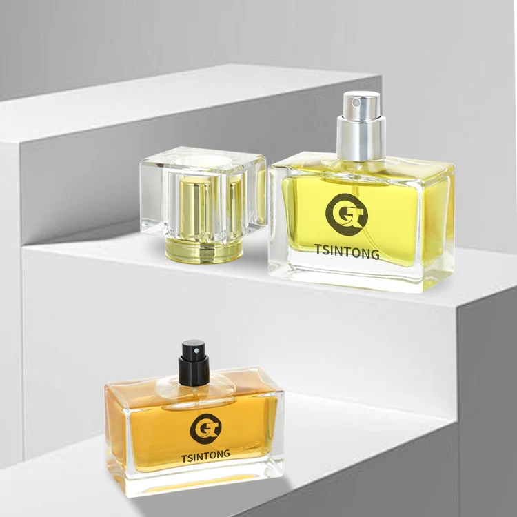 30ml 50ml 100 Ml Wholesale Cosmetic Clear Flat Square Spray Fragrance Perfume Bottle Glass High Quality Empty Perfume Bottle