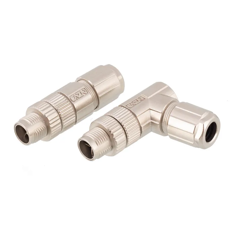 Crimping or Soldering M12 Metal Plug Connector M12 8 Pin X code for Field Assembly 1411043