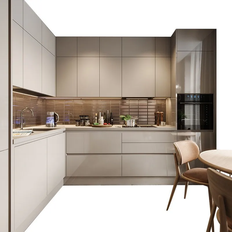MEGA Modern Style Manufacturer Furniture Designs Complete  Light Luxury  Island Full Set Kitchen Cabinets
