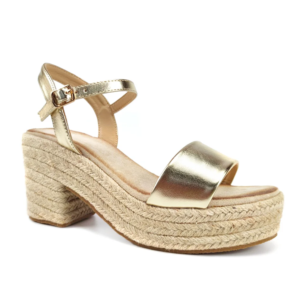 Fashion Trendy lady high heel Thick sole Best Soft Shoes Leisure casal  outdoor Jute wedge sandals for women