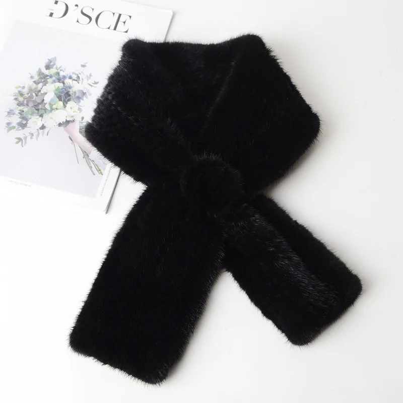 2020 fashion mink fur scarf real Fur scarf female   with fur trim scarves white  arm sets  direct deal