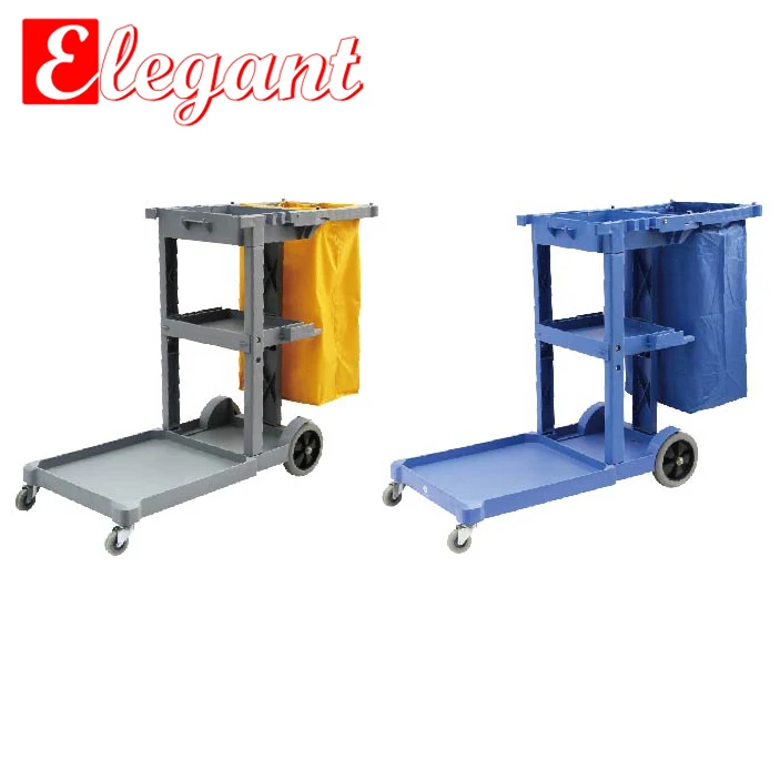 janitor equipment plastic serving cart hotel house keeping