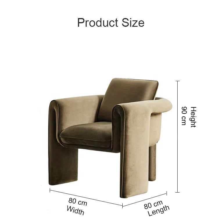 Light Luxury Velvet Leisure Chair New Design Relax Living Room Chair Soft Backrest Lounge Chair