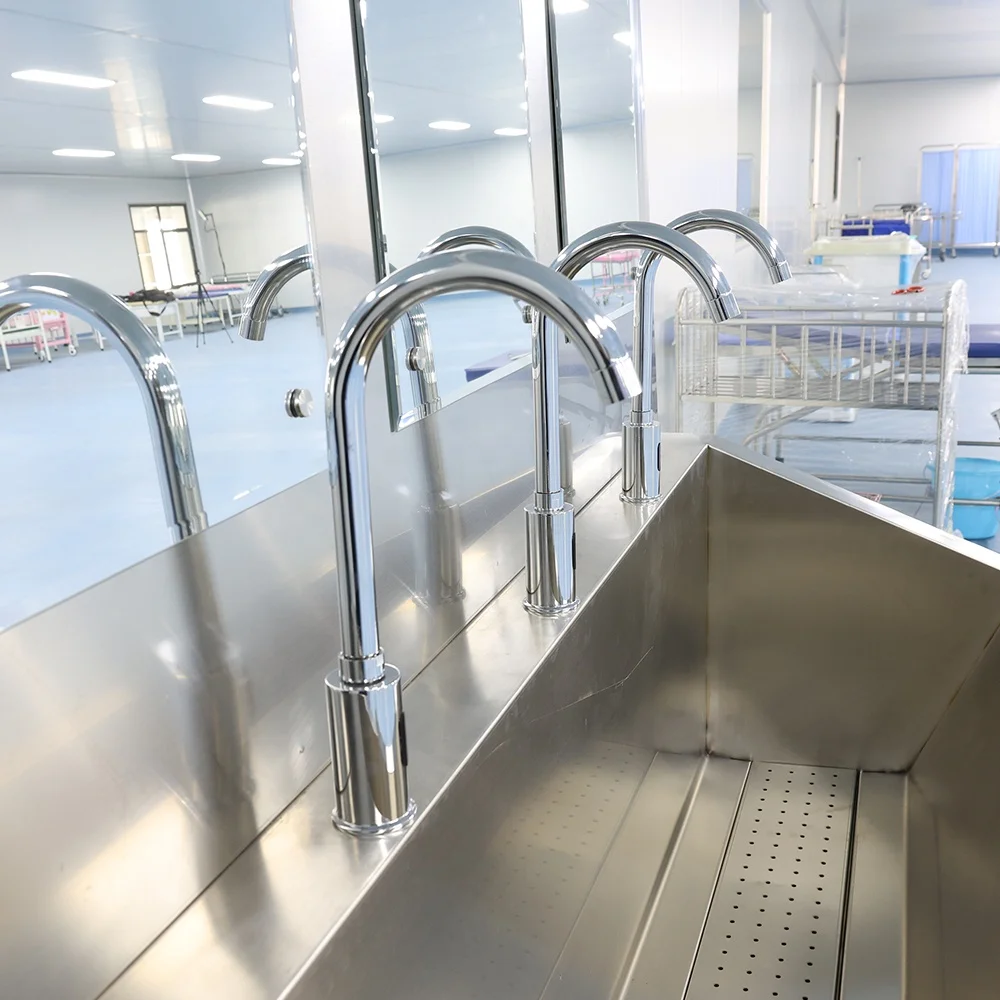 Commercial Hospital Stainless Steel Hand Washing Surgical Scrub Sink Fully Automatic Induction Wash Basin