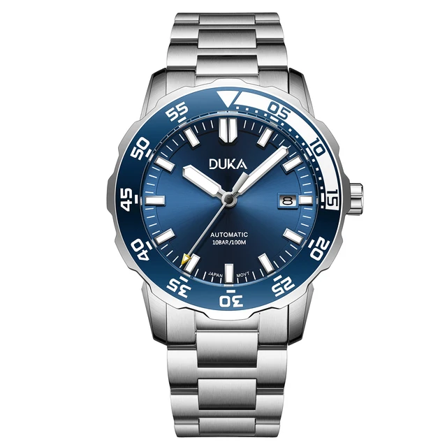 DUKA Watch Men Automatic Mechanical Wristwatch Luxury Steel Diver NH35 Men Watch 120 Ceramic Bezel Watches for Men  montre homme