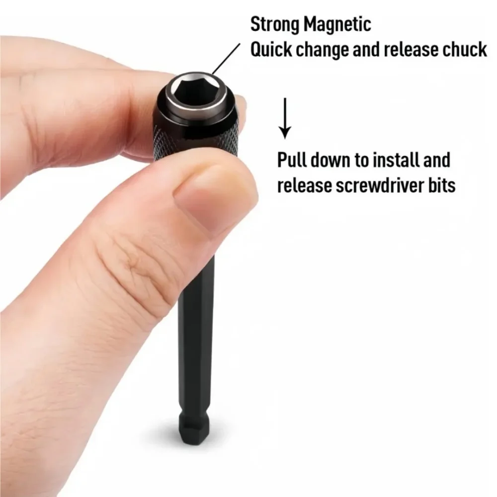 3pcs 1/4 Inch Hex Shank Quick Release Bar Socket Set DIY Power Tool Accessories Handheld Screw Nut DrillDriver OEM Customization
