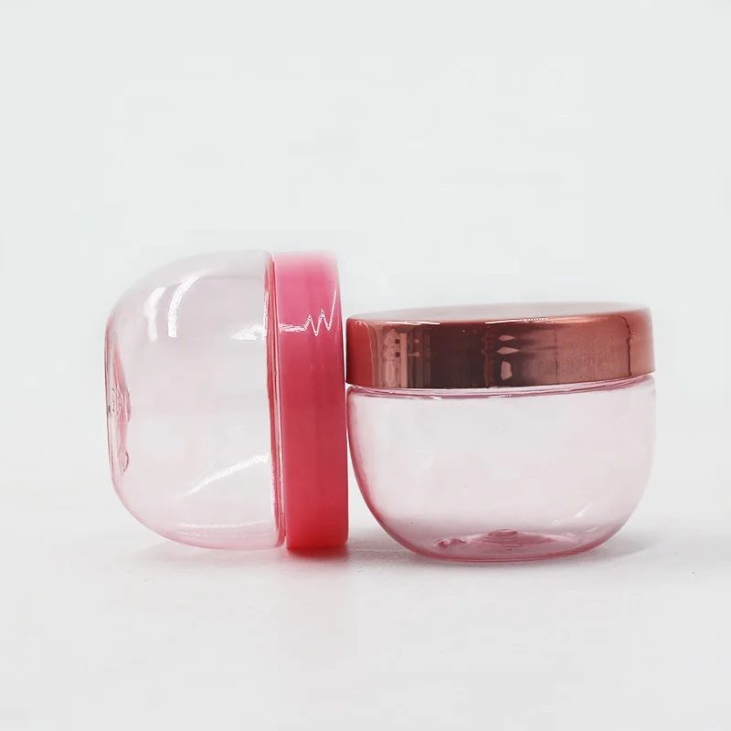 8 oz 250g Clear plastic jars with lids for body butter cream packaging wholesale