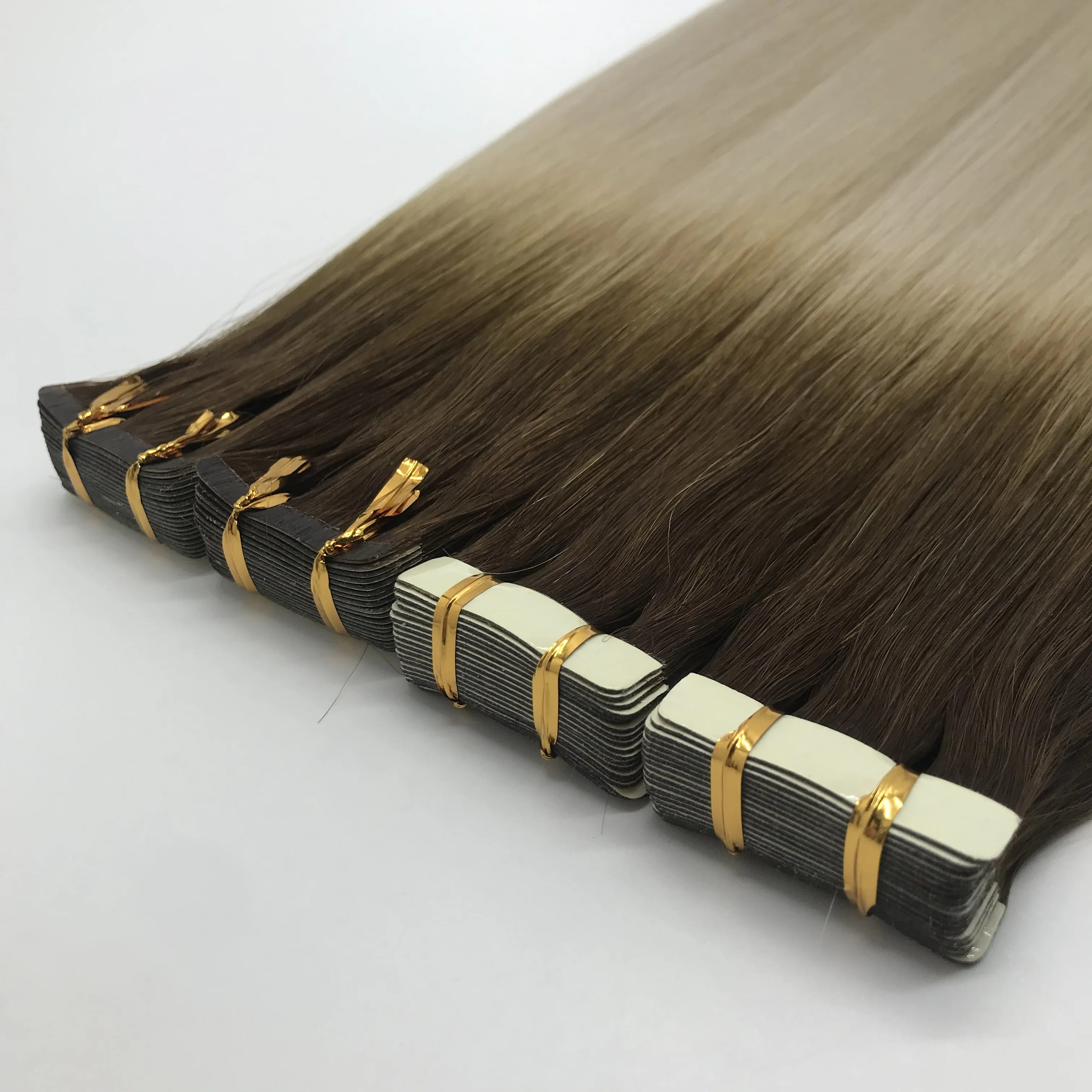 Прямая заводская поставка 100% натуральные волосы remy невидимые двойные для наращивания с эффектом