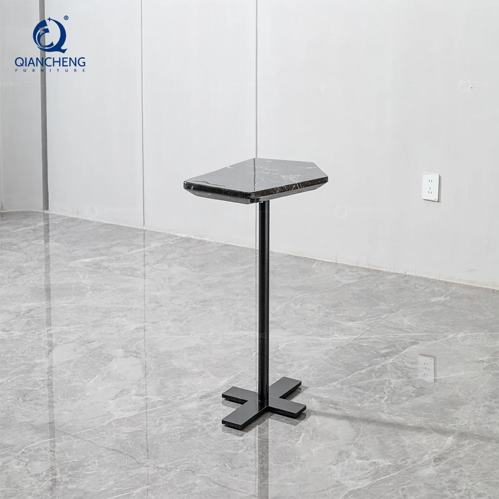 Living Room Modern Home Furniture Lato Side Table Natural Marble With Stainless Steel Base Furniture Factory In Foshan China