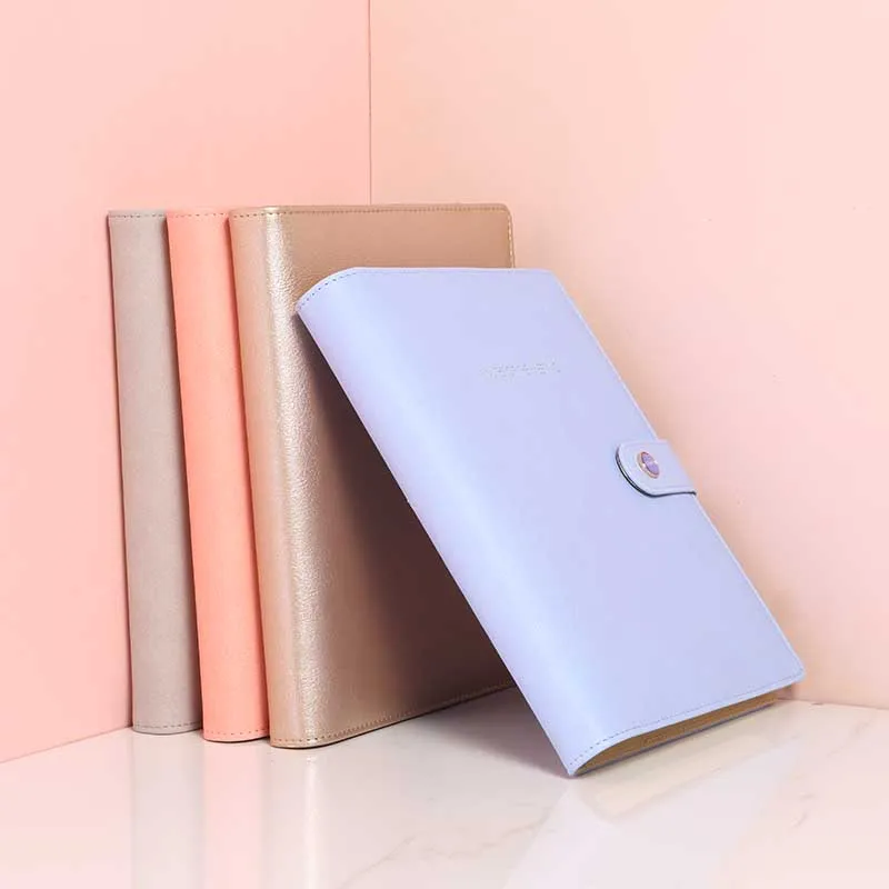 Customized PU leather Organizer pouch 6 ring flipchart binder Organizer A6 Cash Binder Agenda Binder in Notebook