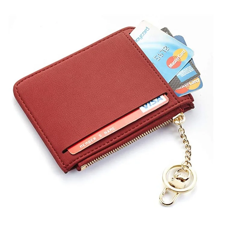 Лидер продаж Amazon, кожаная сумка для карт, кошелек из искусственной кожи, кольцо для ключей, кошелек для нескольких карт