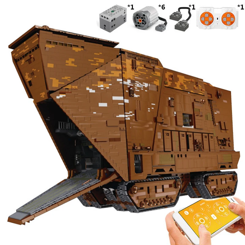 Tiktok selling  sand crawler building blocks set Star Plan MOC-12922 Cavegod UCS Assemble Bricks Mould King Sandcrawler  21009