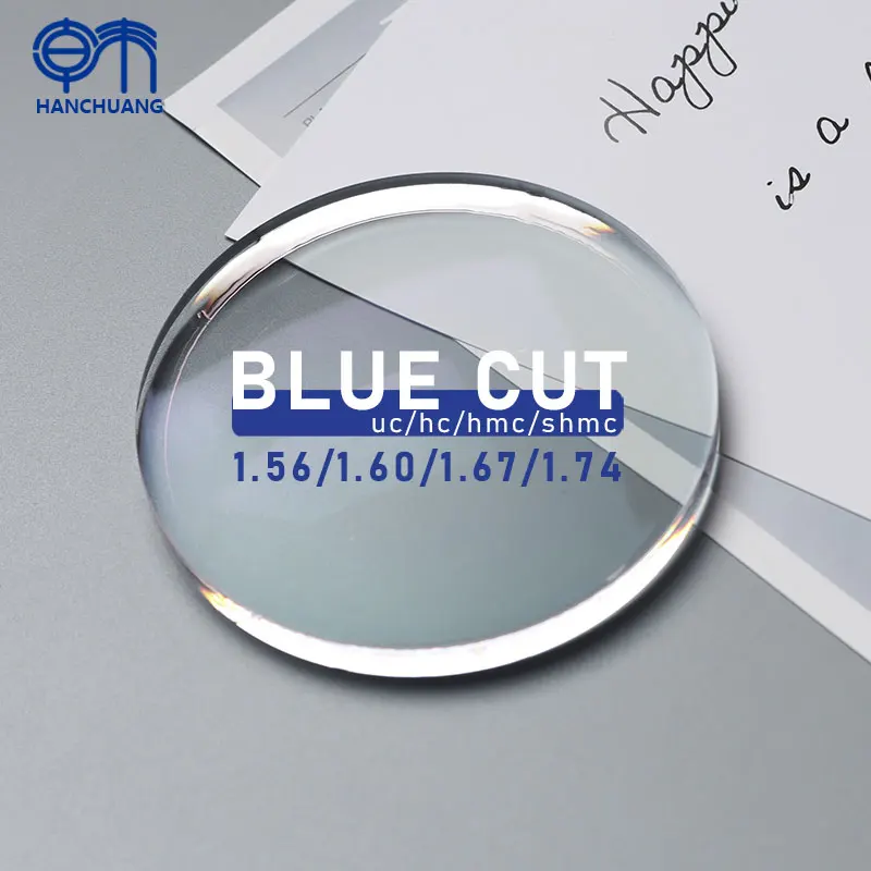 high index 1.74 blue cut photochromic HMC/SHMC blue green coating PGX single vision prescription lenses