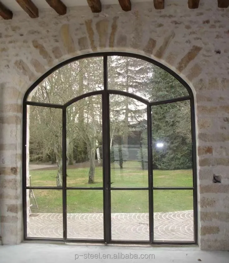 Modern design steel frame windows fire-resistant slim series steel tube exterior doors China Wholesale