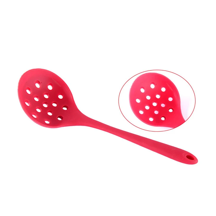 Food-grade silicone slotted skimmer spoon sieve spoon kitchen tools silicone colander