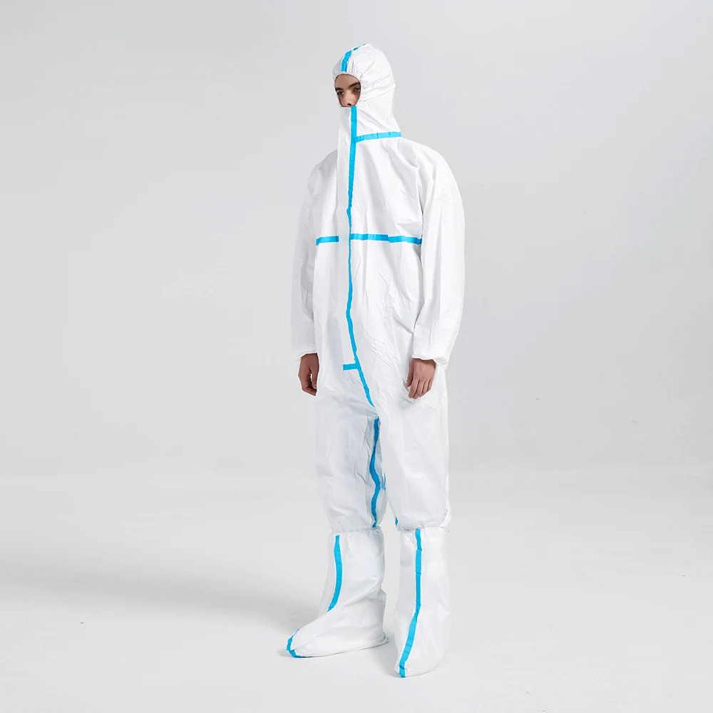 SF Medical Isolation Suits Hospital Gowns Disposable Isolation Clothing with Strips for Dustproof Waterproof Eco-friendly Carton