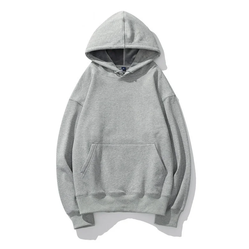 Free shipping manufacture customization solid hooded sweatshirt men green puff printing plain hoodies