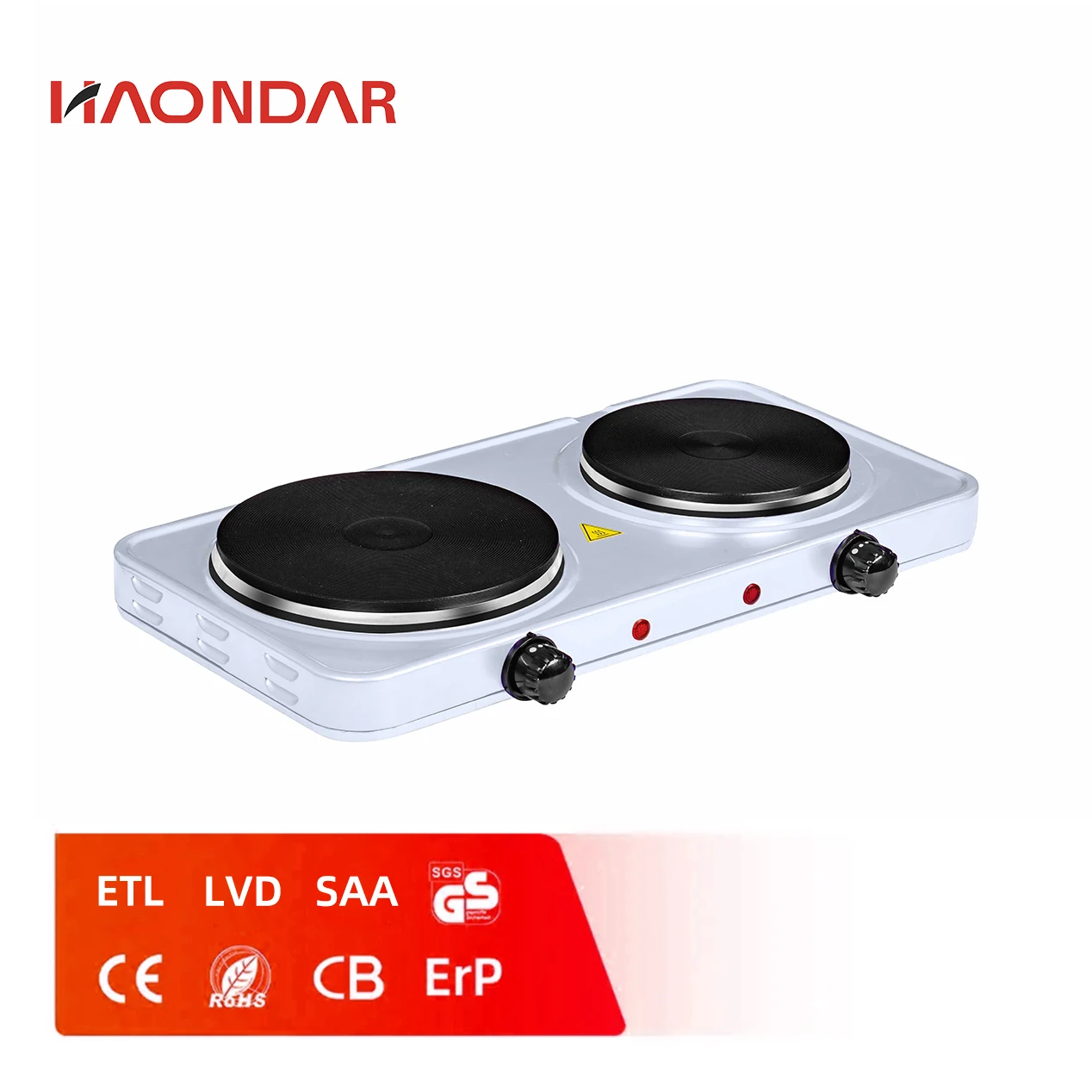 New Commercial 2500W Aluminum Alloy Heating 2 Plate Counter Top Electric Stoves Cooking Hot Plates Cooker Without Gas