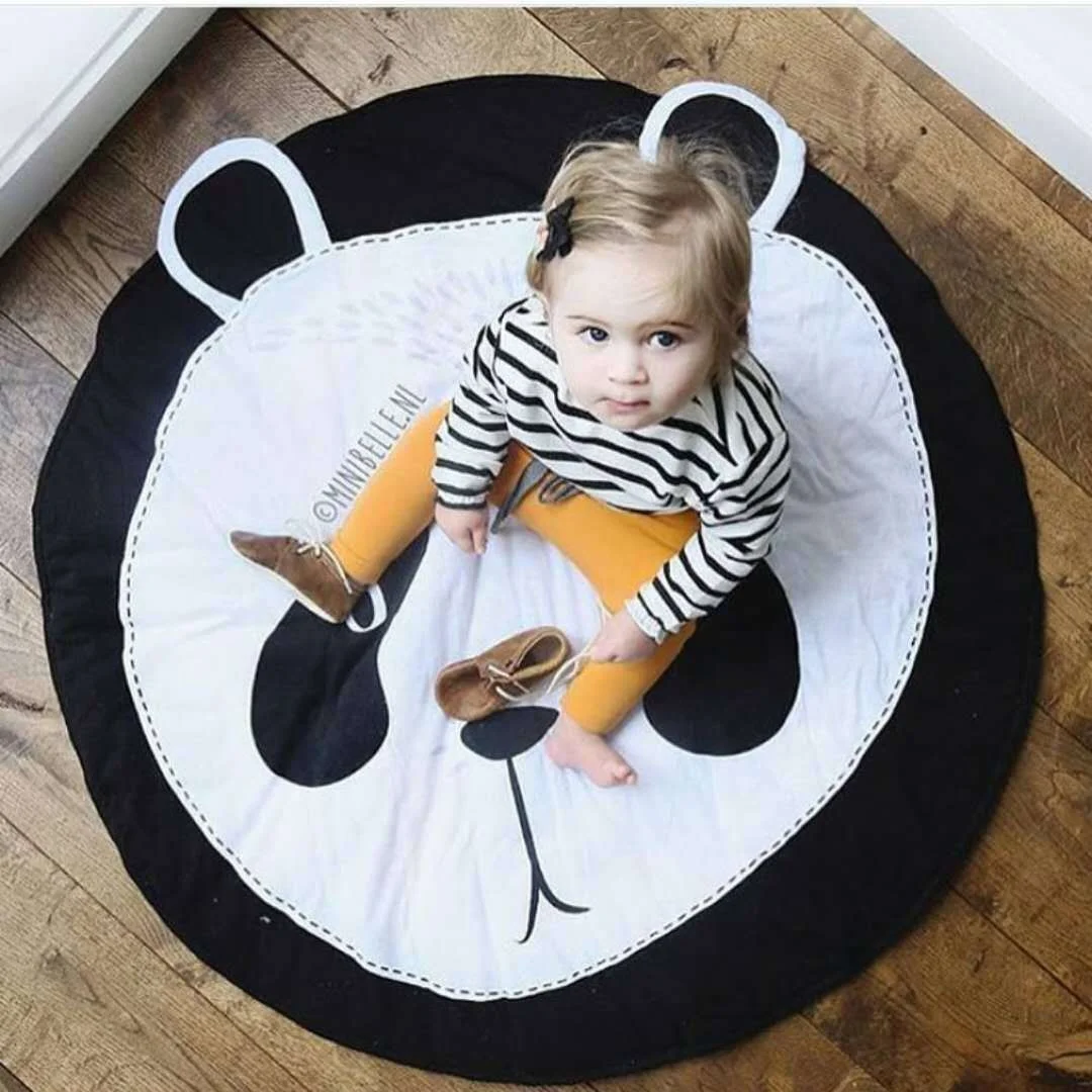 Creative Cotton Animal Design Newborn Baby Play Mat Round Carpet Infant Crawling Blanket