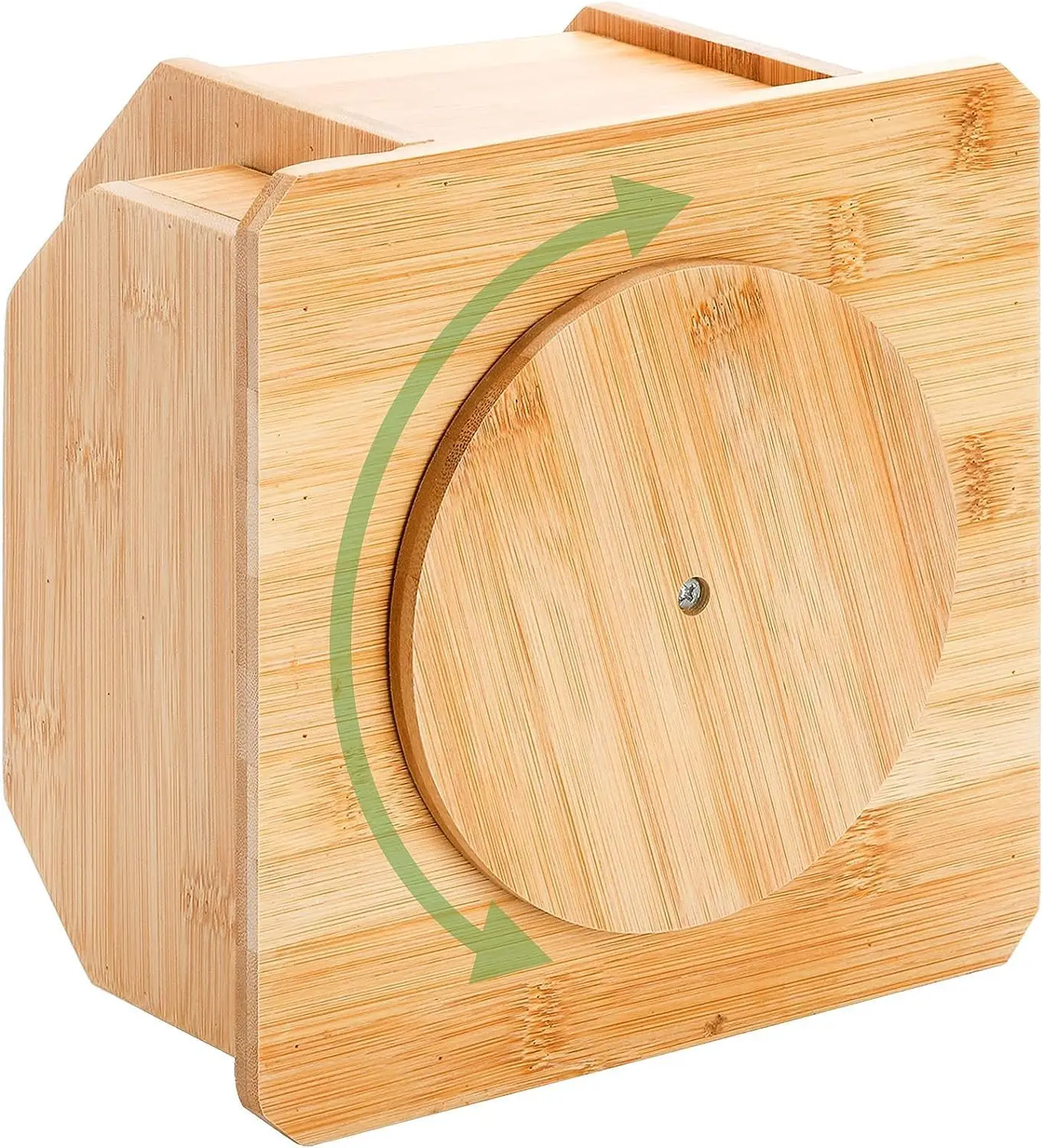 Wholesale Bamboo Rotating Remote Control Holder for Table 7 Compartments Office Supplies Organizer 360° Spinning Desktop
