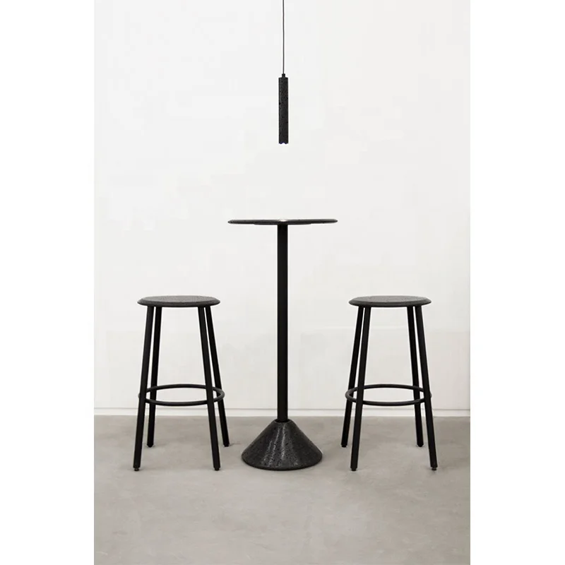 BUZAO Calm Bar Stool Home Modern Minimalist Casual Cafe Furniture Metal High Bar Chair For Bar Table