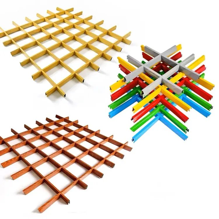 Aluminum Grille Ceiling Aluminum Suspended Open Cell Grid Ceiling Aluminum False Grill Ceiling