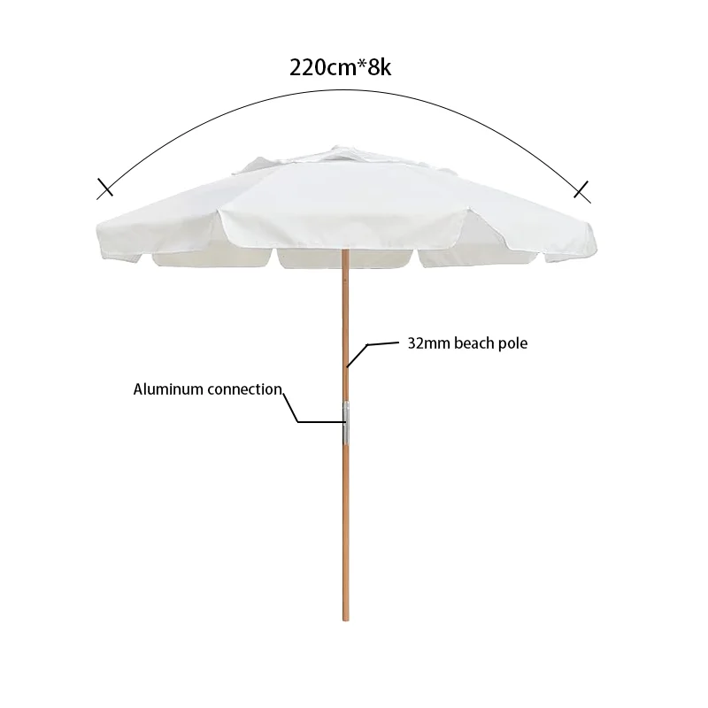 Wholesale Custom Outdoor Foldable Sun Umbrella Advertising Polyester PVC Oxford Waterproof Beach Umbrellas With Adjustable Tilt