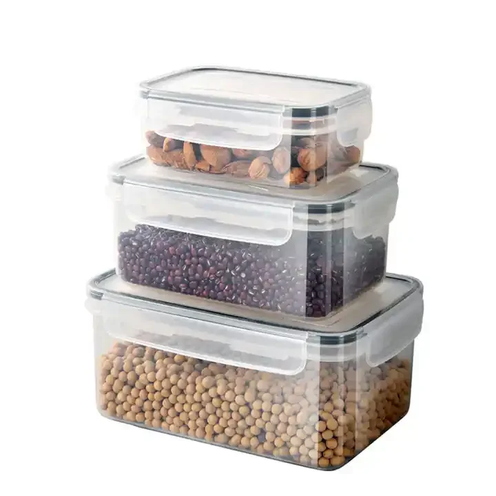 Best seller dry food storage container with lid airtight clear plastic pantry cereal snack food kitchen organizer