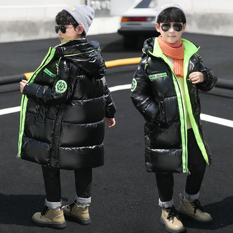160Cm Coats Black Boy Causal And Jackets Kid Bubble Kids 2021 Pent 13 Years Old Boys Winter Coat