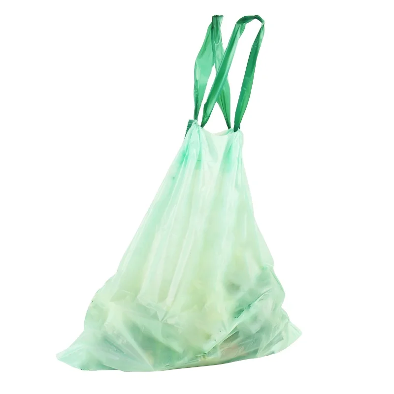 Custom biodegradable compostable disposable black colourful drawstring bag plastic draw tape drawstring trash garbage bags