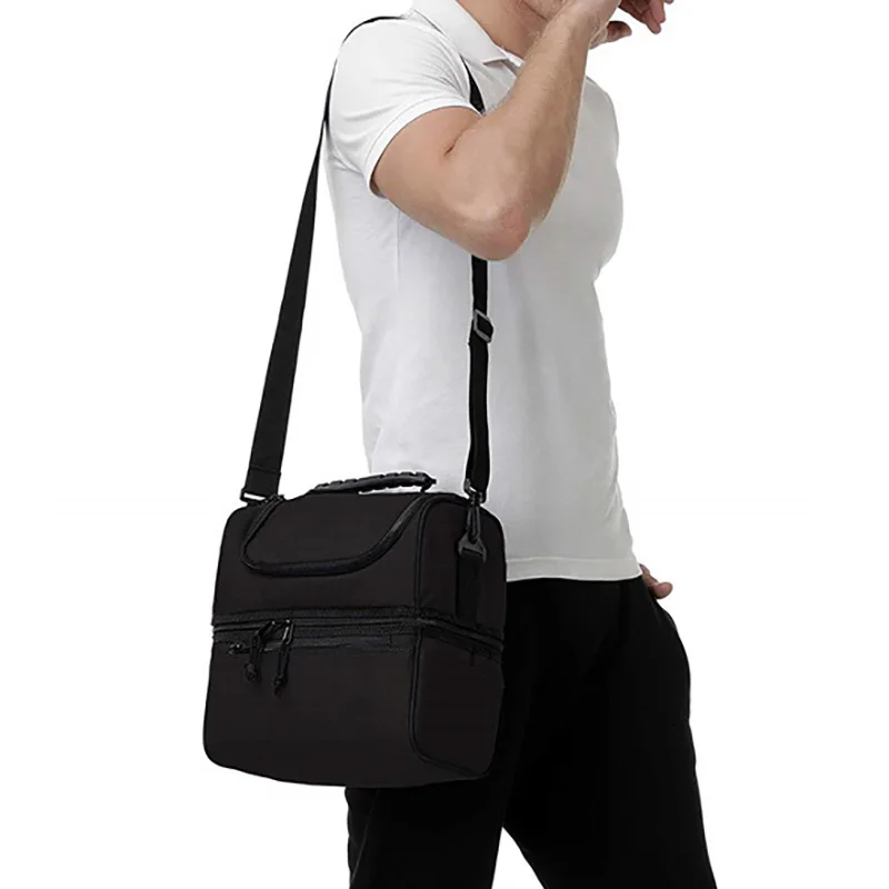 Custom logo RPET picnic luxury sublimation Reusable Leakproof Insulated thermo food Lunch box shoulder tote Cooler bag