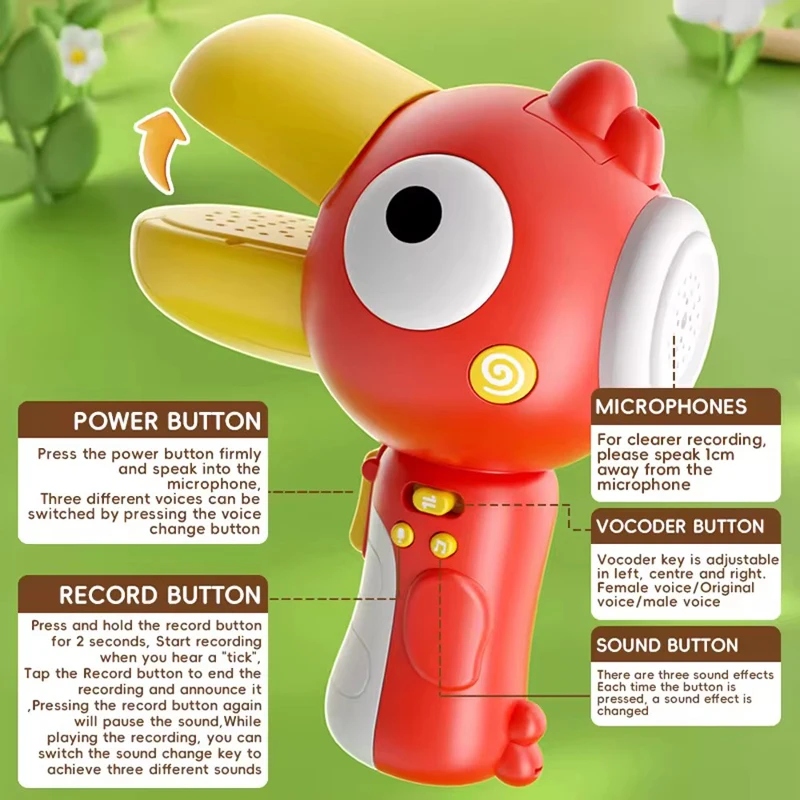 wholesale Novel Kids Megaphone electric toucan transducer loudspeaker voice changer microphone toys