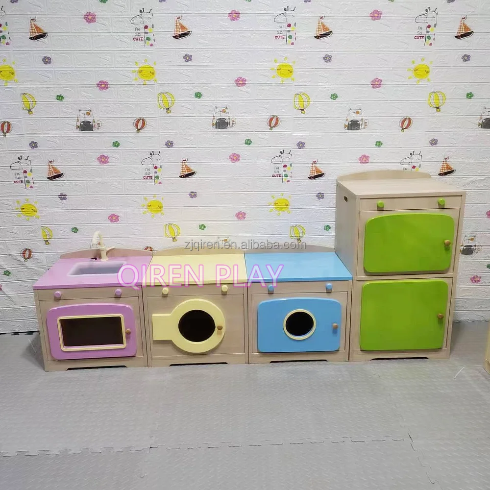 Factory Sales Kids Kitchen Set Toy Child Food Kids Kitchen Play Set Toy Wooden Role Play Cooking Wood Game Furniture