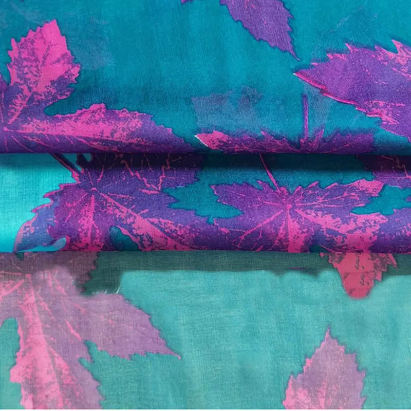 Wholesale oem pleated print italian silk chiffon fabric 100% silk fabric customized digital printed silk fabric