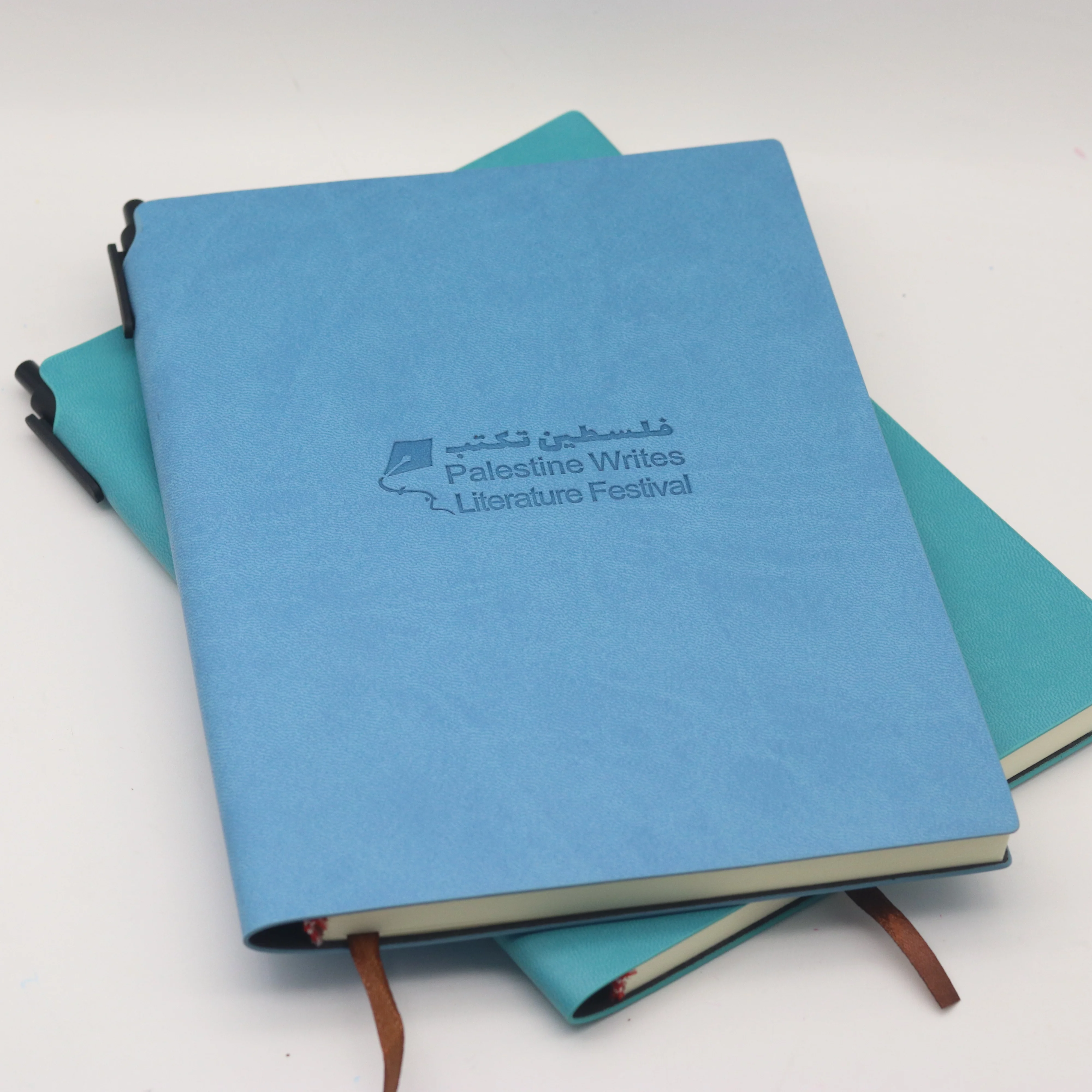 Zeamor Embossed Logo Customized A5 Business Office School Gifts Velvet PU Leather Cover Portfolio Diary Planner and Notebooks