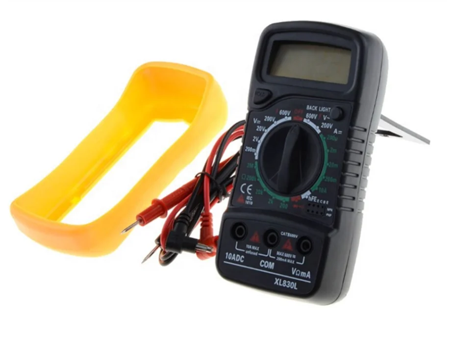 Portable Digital Multimeter Backlight AC/DC Ammeter Voltmeter Ohm Tester Meter XL830L Handheld LCD Multimetro Voltage Current
