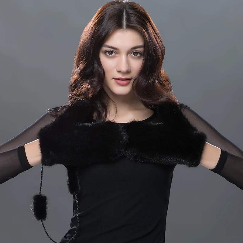 Winter Women Gloves Genuine Natural Mink Fur Gloves Brand New Fashion Lovely Mittens Thick Warm Fur Mittens