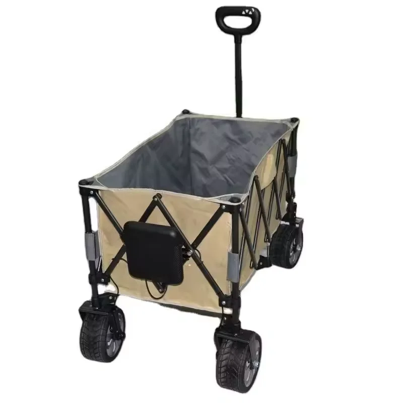 Motorized Compact Electric Utility Wagon Folding Collapsible Foldable Garden Beach Cart Wagon Trolley 180L 330LBS Load Capacity