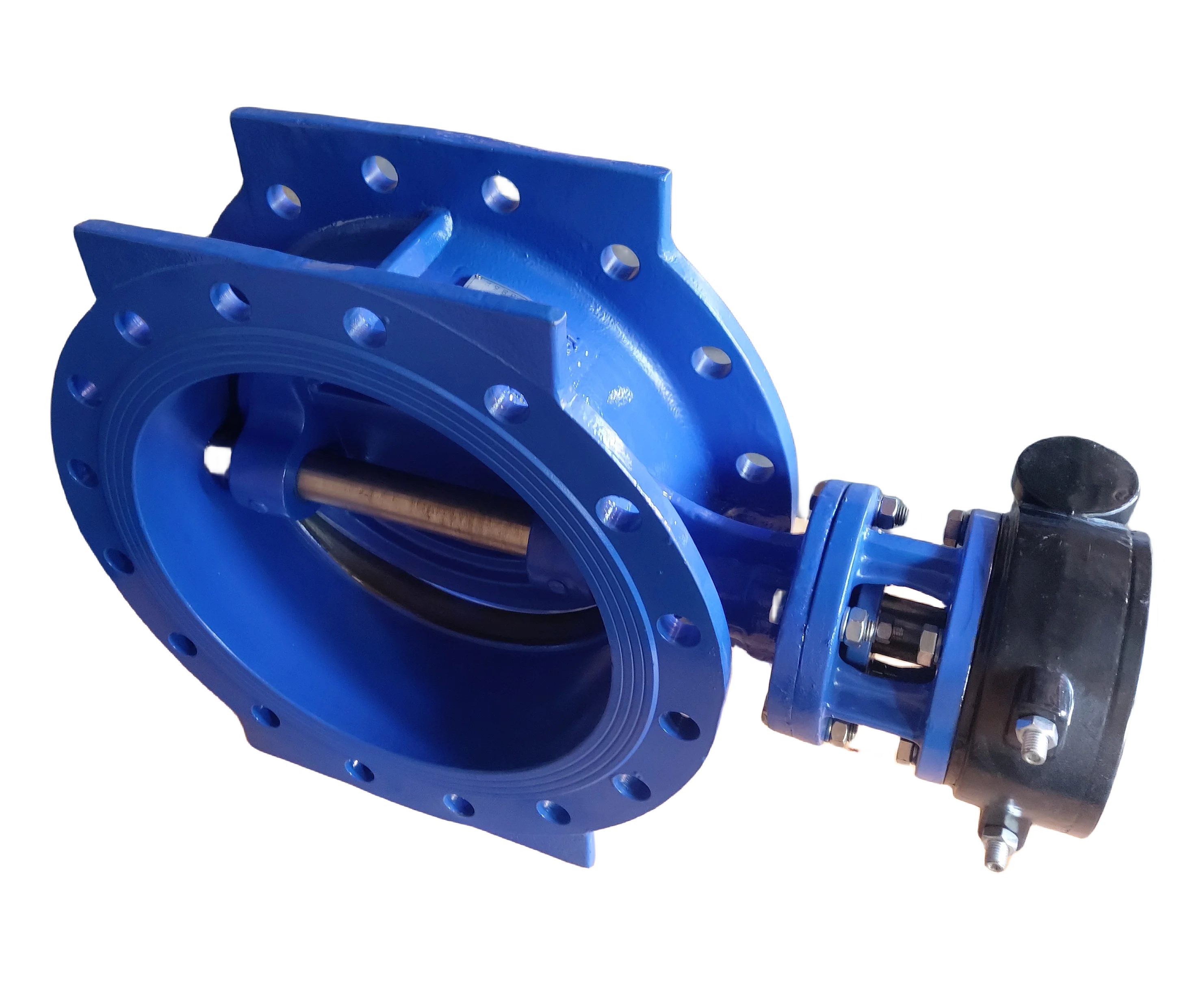 DN400 flange double eccentric Butterfly Valve ductile iron body EPDM seat with gearbox for water face to face EN558 Series 13 14