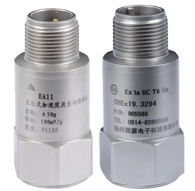 Intrinsically Safe Piezoelectric Acceleration and Temperature Sensor Complex Accelerometer EA11-A02
