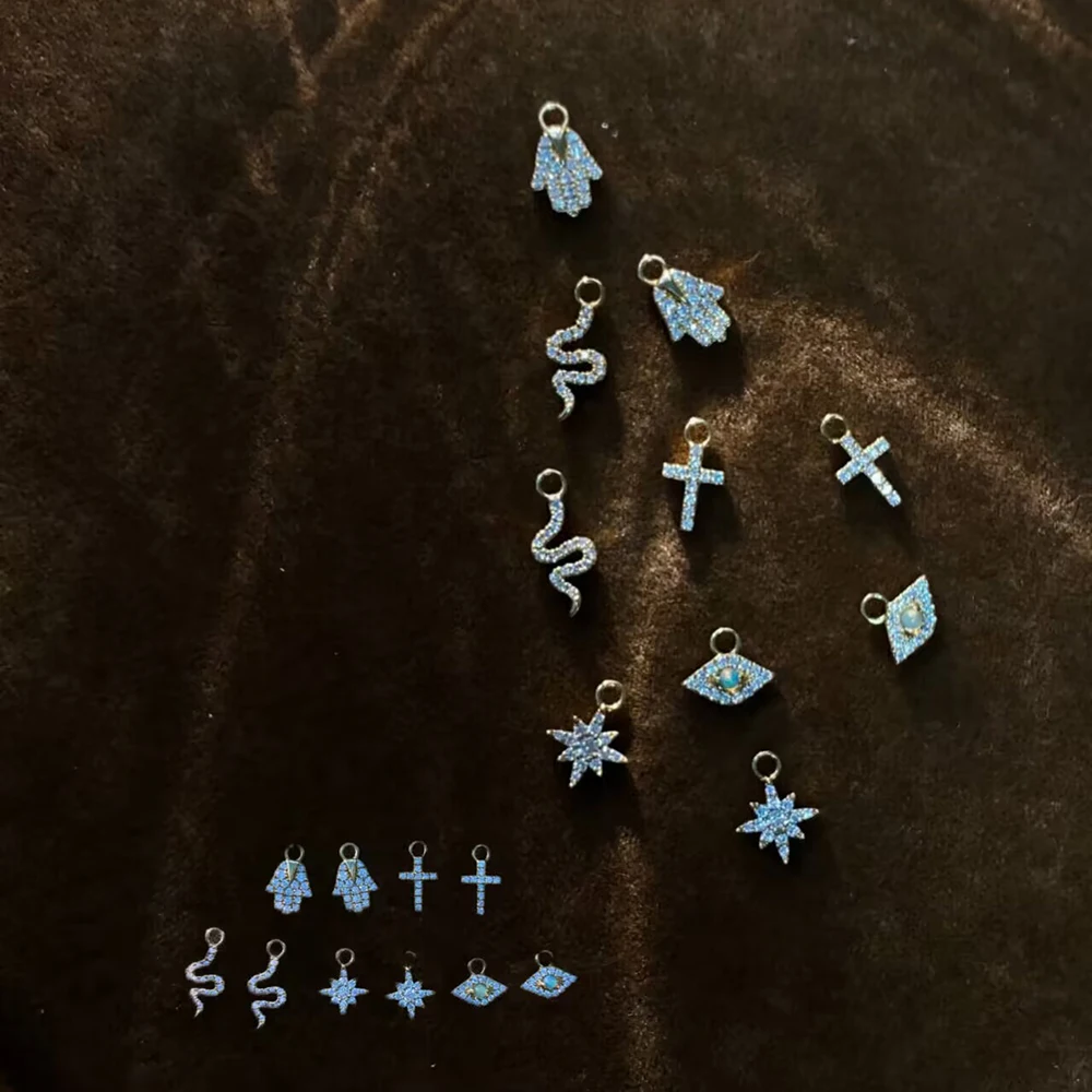 14k Gold Jewelry Cute Tiny Charms Pendant Solid Yellow Gold Moissanite Gemstone Charms Wholesale