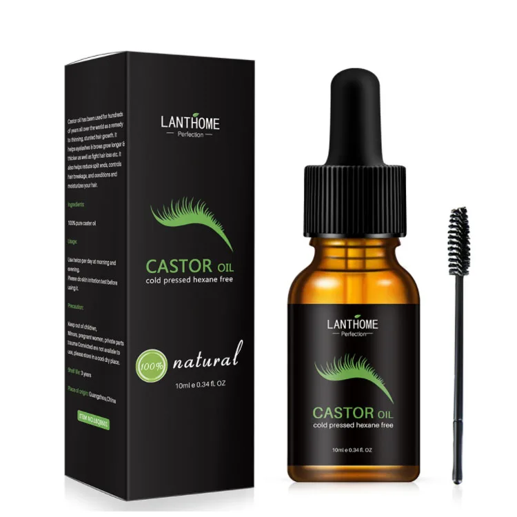 Custom Logo 10ml Eyelash Extension Oil Lashes Growth Eyebrow Enhancer Treatment Essential Oil Makeup Thicker Eyelash Serum
