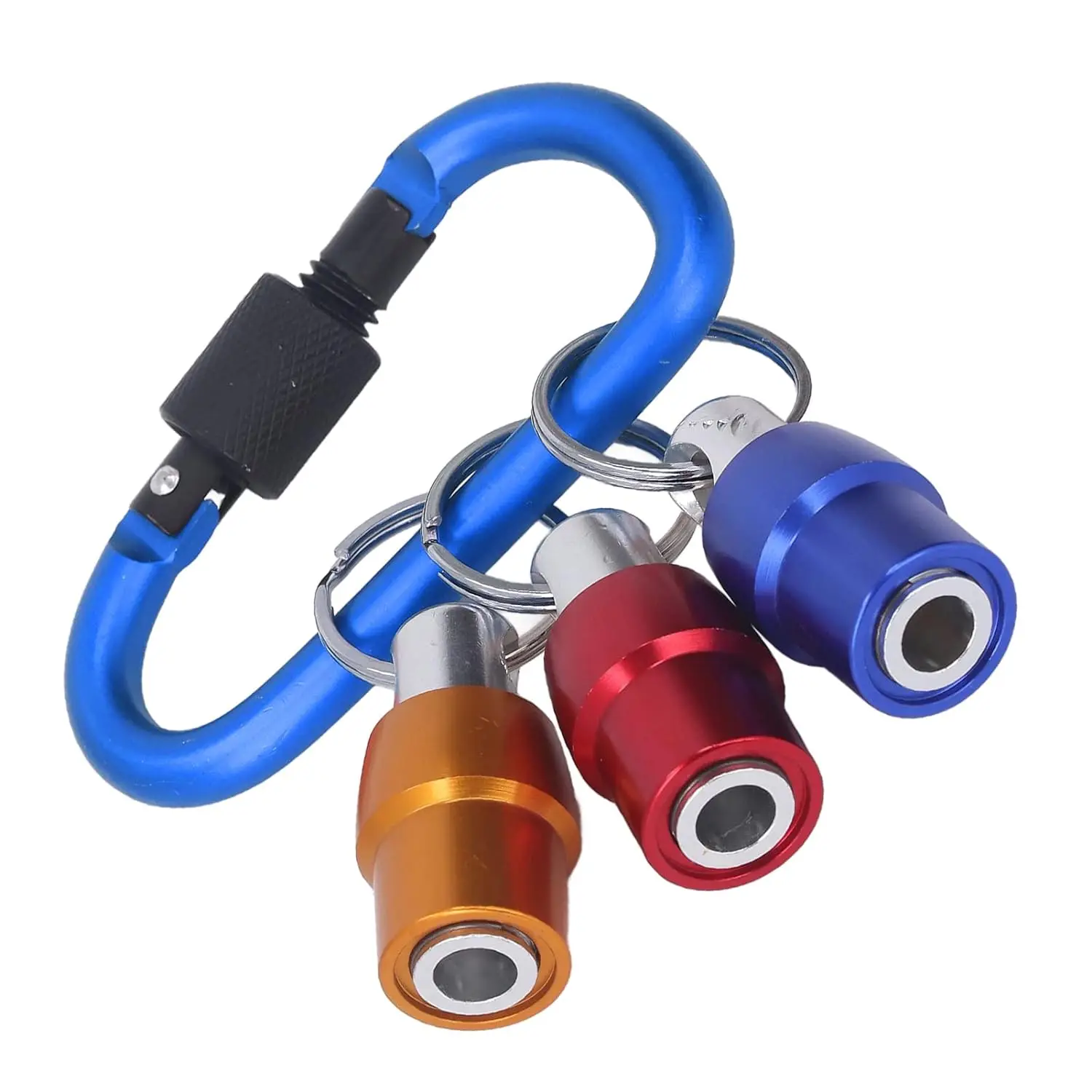 Portable Quick-Change Drill Bit Holder Extension Bar Keychain Screw Adapter Carabiner Bit Holder for Drill Bit