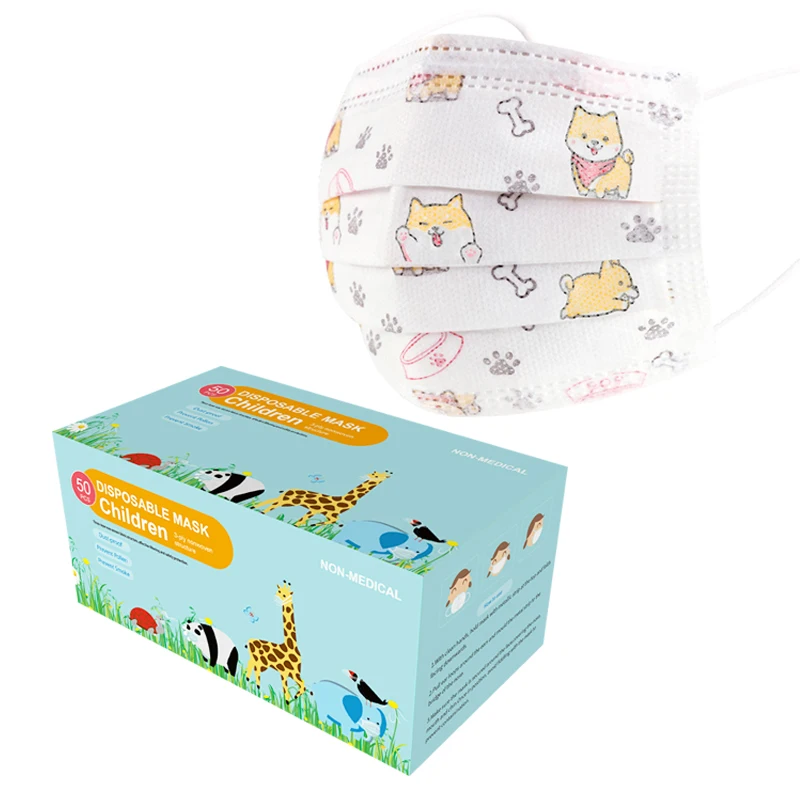 
Disposable Cute Children Facial Shield Cartoon Mouth Mask for Kids 