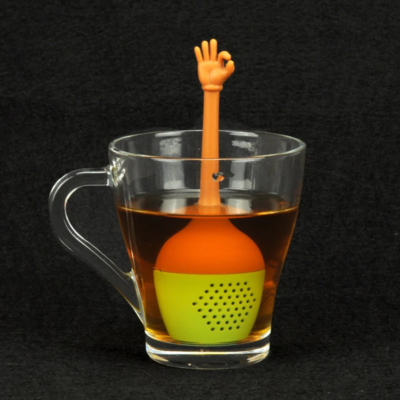 Custom BPA Free Silicone Reusable Mini Tea Strainer Animal shape Tea Infuser