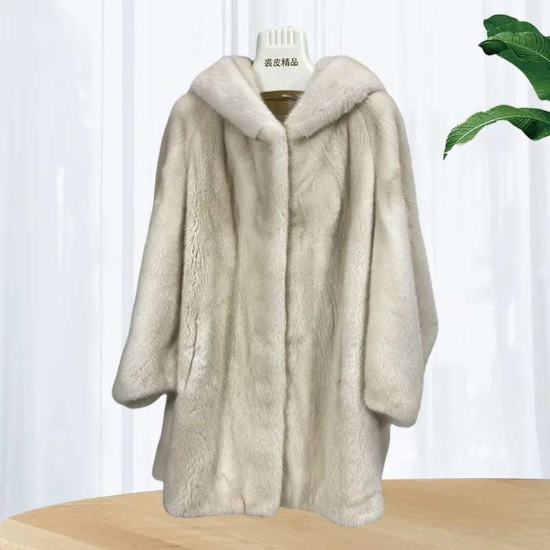 Mink Coats Women Autumn Winter Top Fashion Pink real Fur Coat Elegant Thick Warm Real fur ladies coats