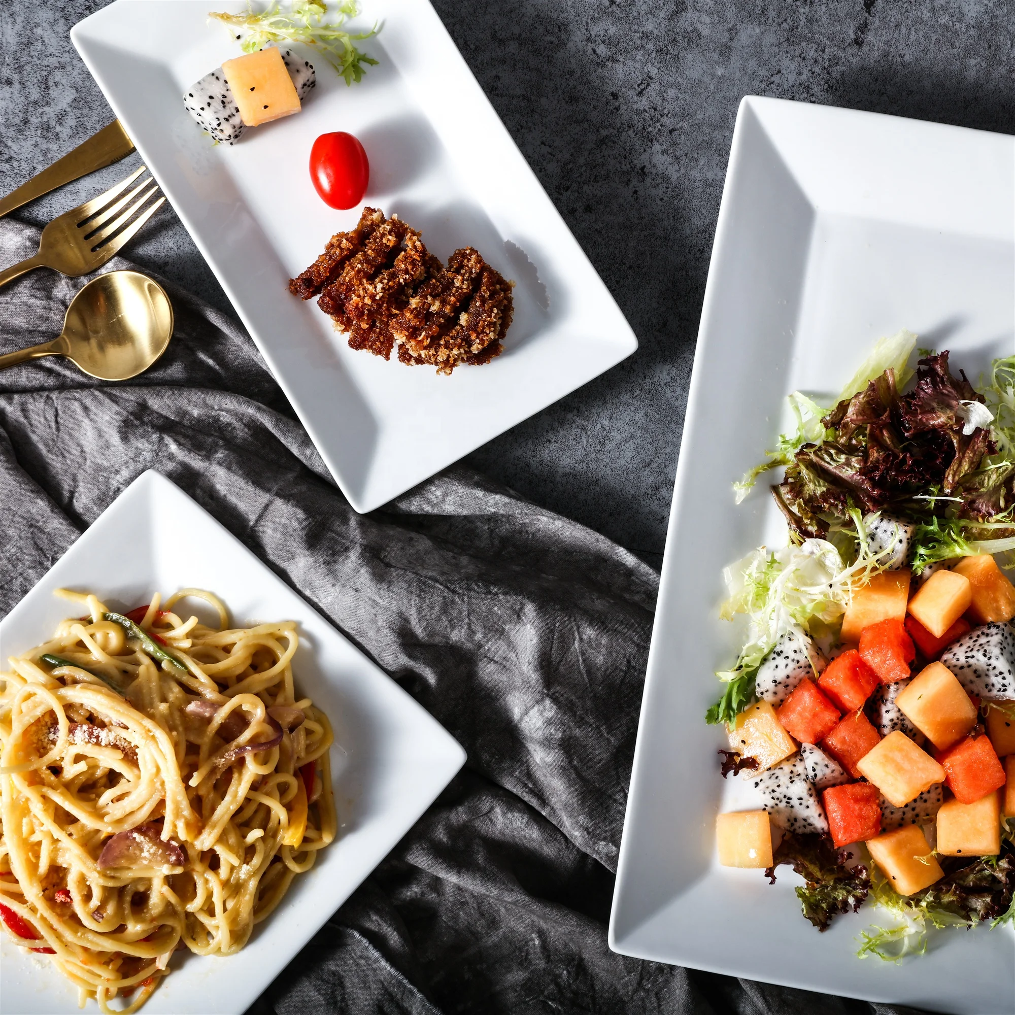 Белая Квадратная тарелка для использования в отеле и ресторане, лидер продаж, китайские продукты, тарелки, керамические тарелки для обеденного набора