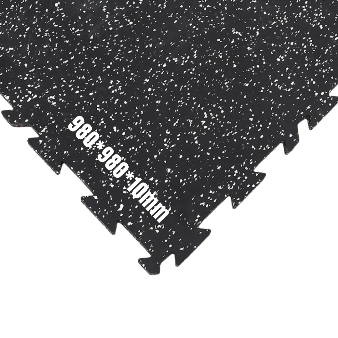 10 mm Thick Rubber Exercise Mat Gym Flooring Rubber Exercise Fitness Workout Equipment Floor Interlocking Puzzle Titles Matt